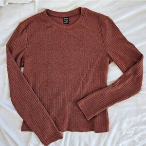 Ribbed Long Sleeve in Rust